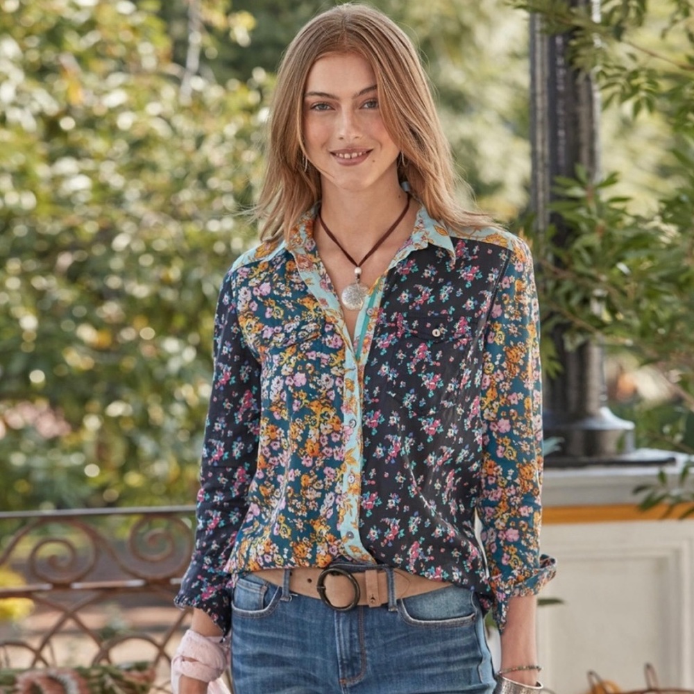 SUNDANCE Floral Melody Shirt Size Small